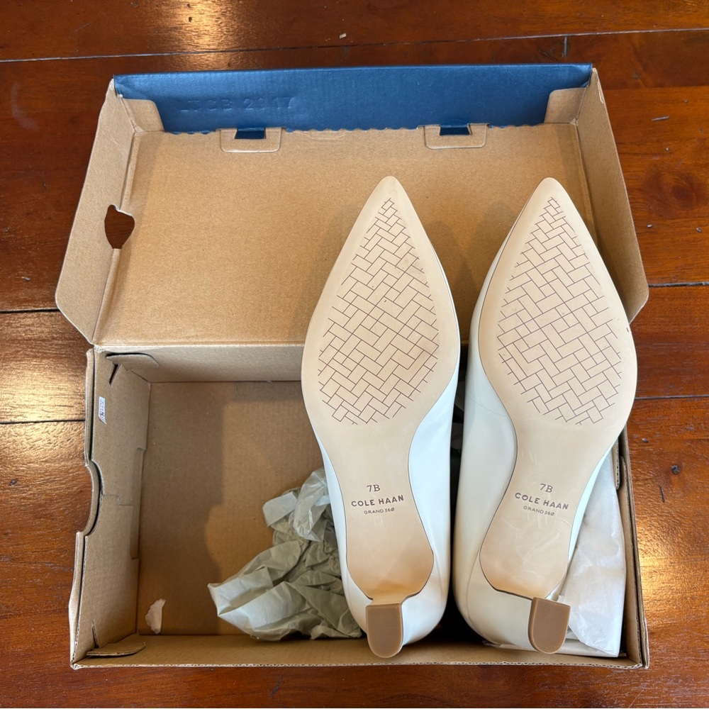 Cole Haan Ivory Heels (Women’s Mylah Pumps 75mm) Wedding Shoes - Picture 5 of 8